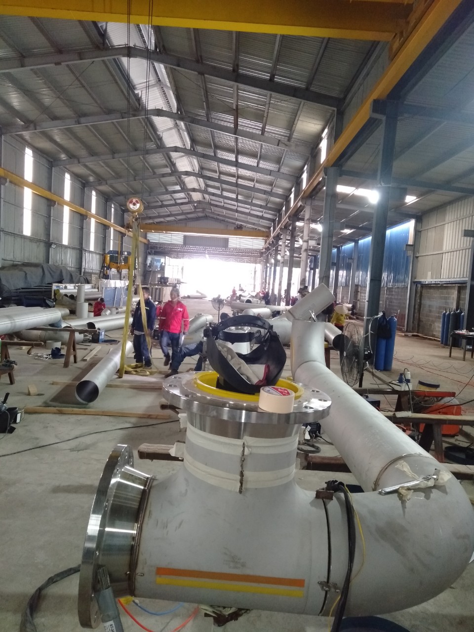 Pneumatic pipe line fabrication - Hyosung